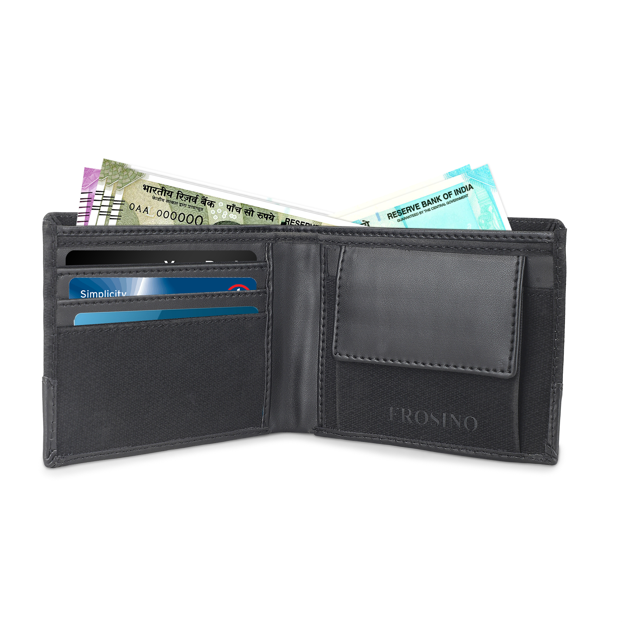Frosino Men Blue Artificial Leather Wallet - Regular Size (4 Card Slots)