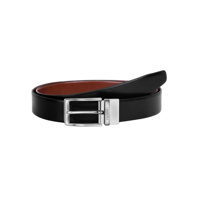 Frosino Men Formal Black Genuine Leather Reversible Belt