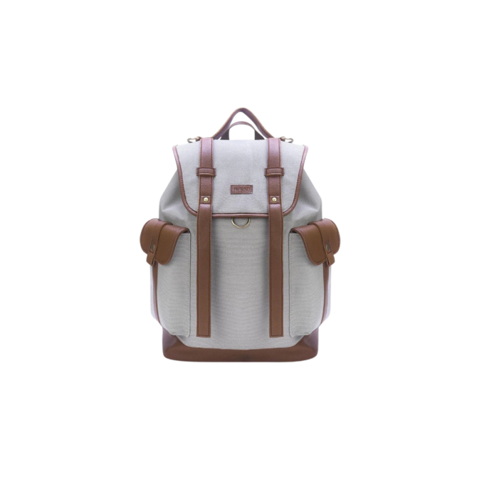 Frosino Oxford Series Laptop BackPack in Grey Vegan Leather With Laptop Compartment
