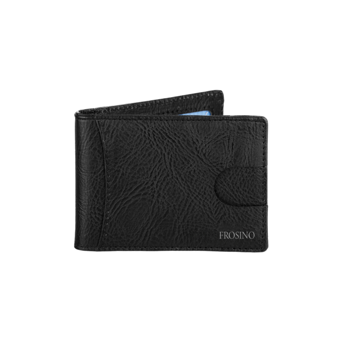 Frosino Vegan Leather Card Holder With Money Clipper and Card Pull Out Loop