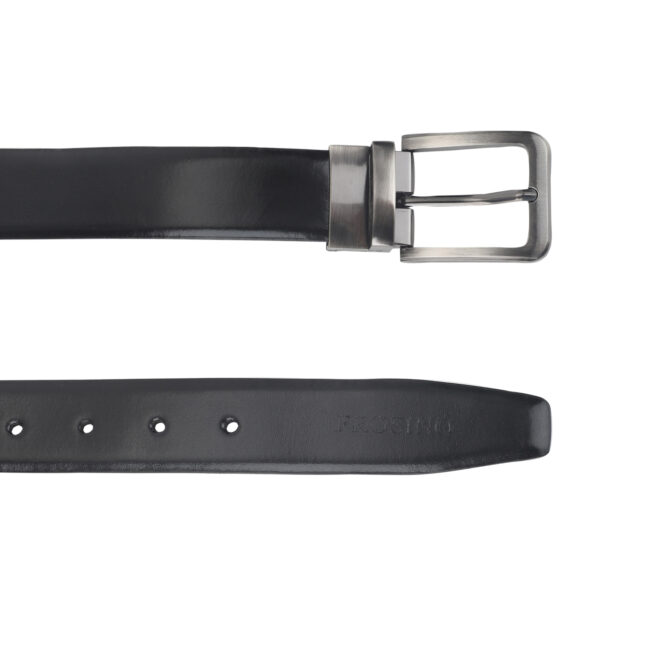 Frosino Men Black Solid Leather Formal Belts
