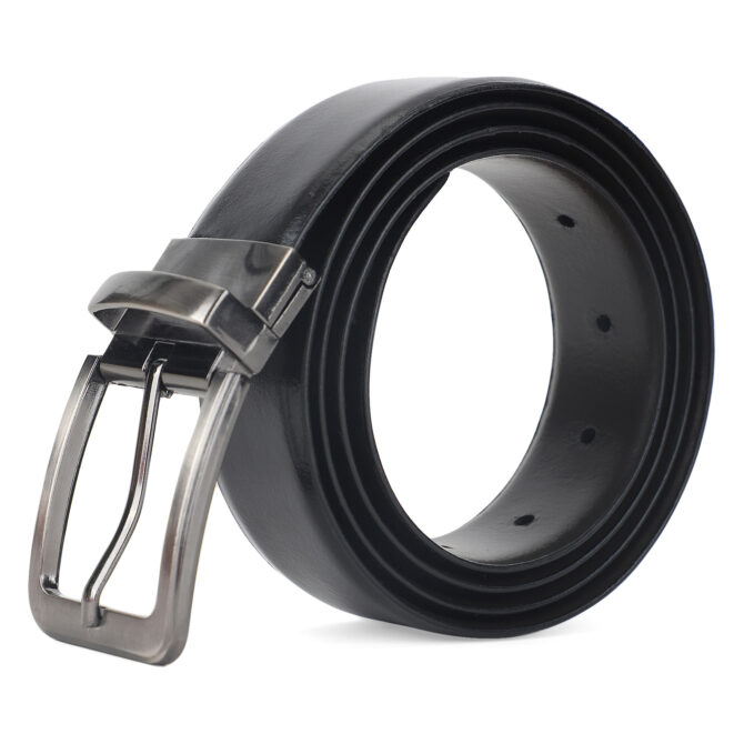 Frosino Men Black Solid Leather Formal Belts